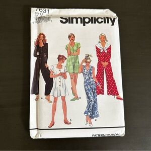 Vintage Sewing Pattern Simplicity Jumper Romper One Piece Miss Size O 1990s 90s